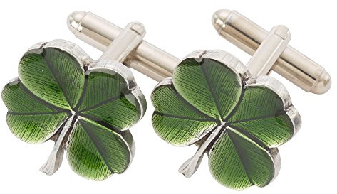 DANFORTH Four Leaf Clover Cufflinks for Men | Handcrafted Pewter Shamrock Cufflinks for Men Set | St Patrick’s Day Accessories | Made in USA