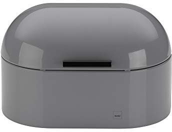 Kela Frisco Lino Cestino per Il Pane, Metallo, Grigio Chiaro, 25 x 15 x 17 cm