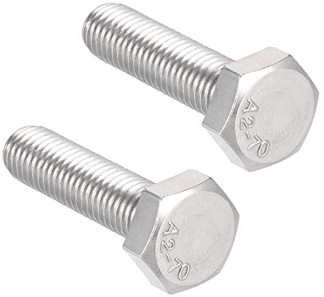sourcing map 2Stk. 304 Edelstahl Sechskantschrauben Linksgewinde Befestiger M10 Gewinde 40mm