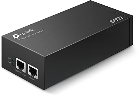 TP-Link POE170S PoE++ Injector, IEEE 802.3af/at/bt, 2× Gigabit Ports PoE Injector, Non-PoE to PoE Adapter, Supplies Up to 60W, Plug & Play, Desktop/Wall-Mount, Distance Up to 100m, Metal Case