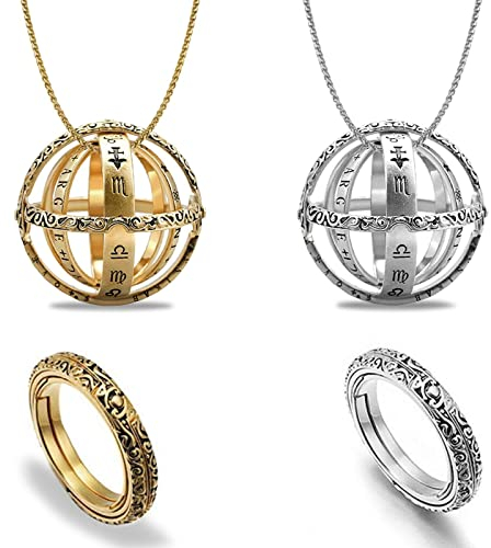 ysister Spinnerringar dekompression leksaker, 2 stycken, spinnerleksak, dekompression leksaksfigurer, fidgetringar, hjälper till att lindra stress och ångest hos barn och vuxna (guld + silver)