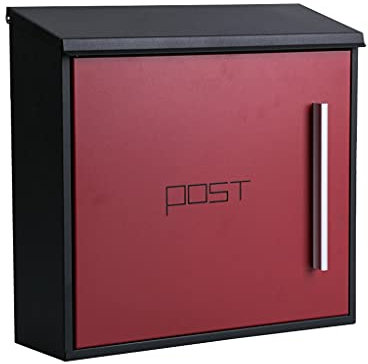 Cassetta Delle Lettere Villa Moderna Cassetta Postale per Esterni Di Grandi Dimensioni Box Outdoor Cassetta per Posta in Acciaio Inossidabile in Acciaio Inossidabile, PIBM, Rosso