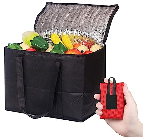 Pollen Kühltasche Faltbar mit Picknickdecke, 35L Groß Picknicktasche Lunchtasche Mittagessen Tasche Thermotasche Isoliertasche für Lebensmitteltransport Camping BBQ Reisen Auto Gefriertasche Gross