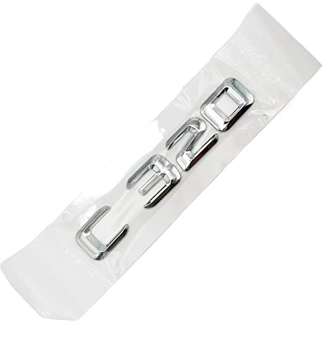 LAZIRO 1 Uds ABS Coche Cola Trasera Emblema número Letras Insignia Logo Pegatina Apto for Mercedes Benz Clase C C220 C320 W203 W204 W205 Accesorios (Color : Silver C320)