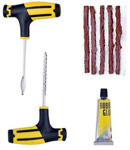 GHEART Reifen Reparaturset, Reifendichtmittel, Reifenreparaturset, Pannenset, Profi Reifen Flickzeug, Reifen-Flick-Set, Reifenpannenset, Autoreifen Flickset für Auto,Jeep, Motorrad, ATV, LKW, Traktor