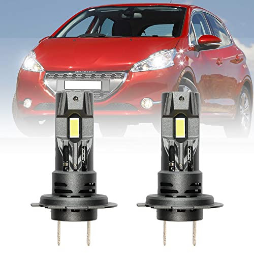 NSLUMO H7 LED Phare Ampoules pour Peug.eot 207 208 2008 308 3008 206 408 4008 5008 H7 LED ampoules pour voitures Peug.eot 208 Low Beam 6500K Blanc LED Phare H7 Mini Taille
