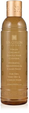 SPA CEYLON Virgin Coconut Gentle Hair Cleanser, 200 ml ayurvedisches Shampoo mit kaltgepresstem Kokosöl und Aloe Vera, sanft reinigend und feuchtigkeitsspendend, für gesundes Haar
