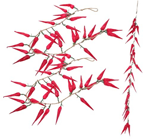 Garneck 3pezzi Decorazione Con Peperoncini Finti Stringa Di Peperoni Rossi Artificiali Per Decorazione Da Appendere Stile Rustico Per Casa e Feste