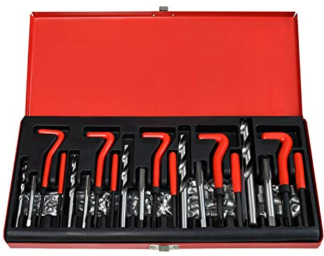 JOIEYOU Helicoil Set, 131-tlg Gewindereparatursatz mit Einsätze Hülsen Gewindebohrer M5 M6 M8 M10 M12