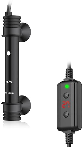 NICREW Aquarium Heizer 100 W, Temperatur einstellbare Aquarium Heizung mit Controller für Aquarien bis 80 L, Überhitzungsschutz