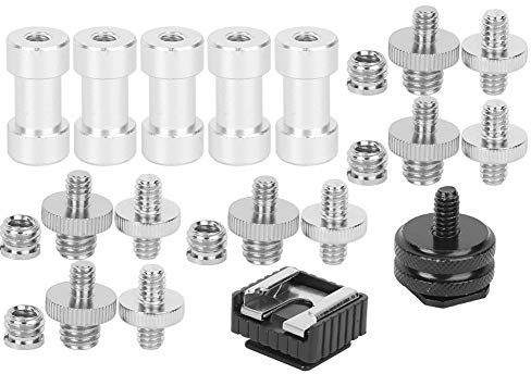 Aluminiumlegierung 1/4 3/8 Zoll Doppelendadapter Schraubenmutter BE Lichtstativ Blitzschuhmontage Fotoausrüstung Konverter-Kit