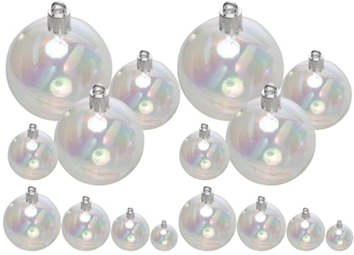 DECHOUS 4 Sets 3–6 cm Durchmesser Befüllbarer Weihnachtsschmuck Für Den Baum Weiße Bruchsichere Kugeln Dekorative Partydekorationen 18 Stück X 4