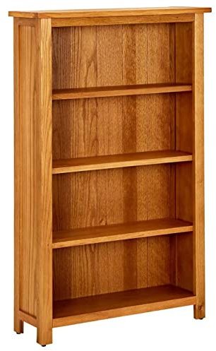 CIADAZ Bücherregal, Regal, Schrank, Regal Kinderzimmer, Bookshelf, Leiterregal, Standregal, Wandregal, Aktenregal, DVD Regal, 4 Fächer 70x22x110 cm Massivholz Eiche