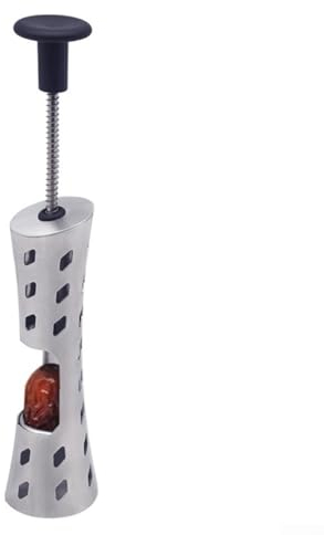 Hasaller Kirschentkerner aus 304 Edelstahl, Kirschentferner, langlebiger Obstentkerner, tragbarer Obstentkerner, Werkzeug für Zuhause, Küche, Kirschrote Datteln, Lochfraß