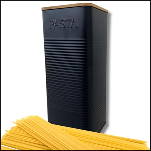 Evanmore Kitchen storage tins bread bin biscuit tin tea coffee sugar canisters pasta tin box (Pasta Tin)