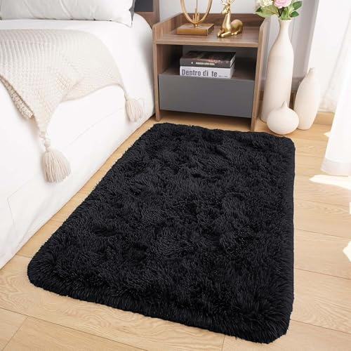 Oxford Homeware Petittapis moelleux à poils longs pour chambre à coucher et salon, moderne super doux, antidérapant, lavable, tapis de sol et de chevet pour chambre d'enfant (50 x 80'