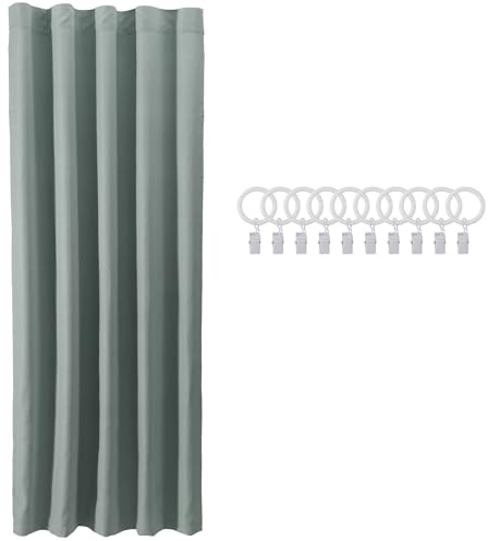JEMIDI Cortinas Termicas - Cortinas Opacas Termicas Grises de Protección para el Frío 140 x 240 cm - Forro Termico para Cortinas con Ganchos - Anillos 2,5 cm diámetro - Gris