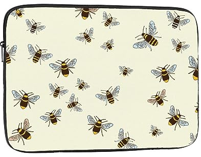 Honey Bee Printed Laptop Sleeve Case 17 Inch - Protective Laptop Cover Bag Shockproof Notebook Computer Bag For Men And Women
