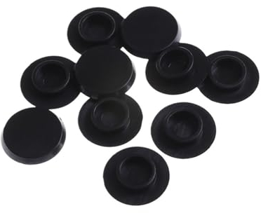 JrEam 10 Stück M5-12 praktische Schwarze Innensechskant-Abdeckkappen, Befestigungsschrauben, Innensechskantschraube, Mutter, runder Schutz(Color:M12)