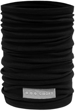SIROKO - Halswärmer aus Wolle SRX WhirlwindSchwarz, Schwarz , One size