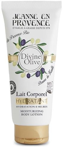 JEANNE EN PROVENCE - Lait Corporel Hydratant et Parfumé - Parfum Divine Olive - 95% d'Ingrédients d'Origine Naturelle - Peau sèche - Fabriqué en France à Grasse - 200 ml