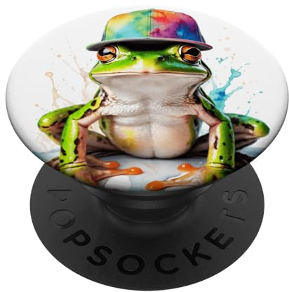 Frosch Snapback Cap Bunt Lustig Tier Aufdruck Design Print PopSockets mit austauschbarem PopGrip