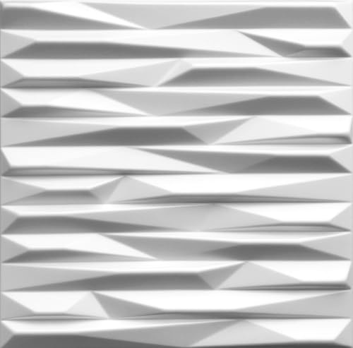 Deccart - Panneaux Muraux 50x50 cm Polystyrène XPS, Blanc, 16 pièce, | Panneau mural 3D Décoratif, Plaque murale decorative, Décoration murale, Relief texturé, Wall Panel, Deco Mur