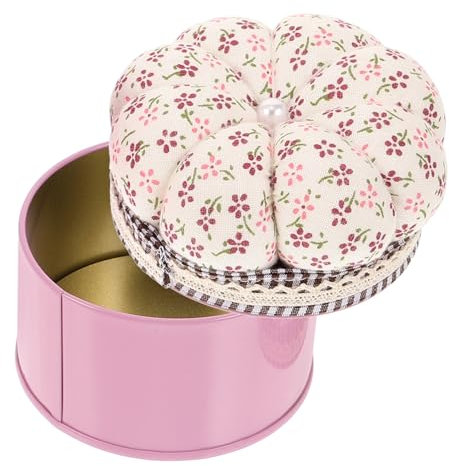 IWOWHERO Nadelaufbewahrungsbox Mit Nadelkissen Und Floralem Design Praktische Nähzubehör-Organizer Für Stecknadeln Nähnadeln Knöpfe Und -zubehör Tragbar Und Für Näharbeiten Und
