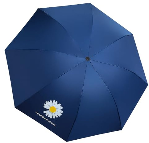 Meichoon Parasol pliable UPF50+ Protection UV Léger Forte Résistance au vent jusqu'à 5 niveaux Parasol anti-ultraviolet avec fonction d'ouverture/fermeture automatique Motif marguerites