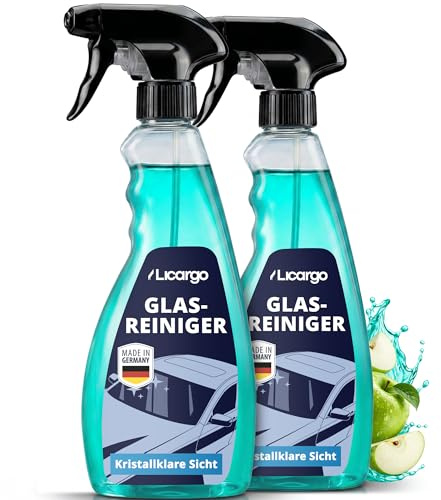 LICARGO Glasreiniger Auto [2x 750ml] | Streifenfrei | Neue Rezeptur | Professioneller Autoscheiben Reiniger für innen & außen | Fensterreiniger für Autofenster, Windschutzscheiben