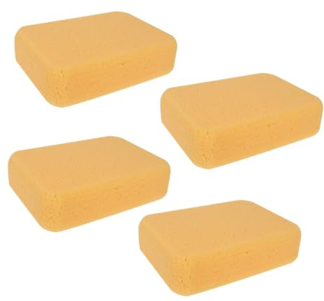 FUNOMOCYA 4 pièces Éponge de Lavage Voiture Poreuse pour Nettoyage et Polissage Haute Absorption Réutilisable Adaptée Maison
