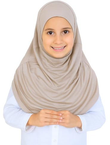 Prien Hijab Für Mädchen, Weiches Viskose Einteiler Kopftuch Kinder, Muslimische Kopftücher, Islamische Kleidung, Türkisch Instant Damen Kopfdeckung Für Ramadan Eid Gebet