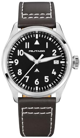 TACTICAL FROG MILITADO ML21 - Reloj de campo inspirado en la aviación de 37 mm, movimiento de cuarzo VH31 Sweep/515, cristal de zafiro, BGW9 Lume, resistente al agua hasta 100 m, reloj de vestir