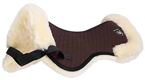 Werner Christ ® Sattelkissen/Sattelpad Rand Standard Sattelunterlage aus echtem Lammfell, komfortable, wärmend Lammfellunterlage mit Fell-Rand, braun, Gr.: Warmblut