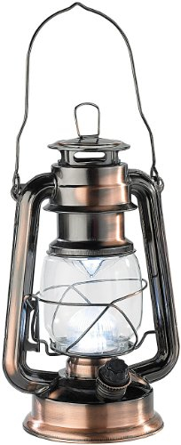 Lunartec Öllampe LED: Dimmbare LED-Sturmlampe, Batteriebetrieb, Bronze, 42 Lumen, 1,5 Watt, (Petroleumlampe dimmbar, Sturmlaternen mit Batterie, Camping Laterne warmweiß)