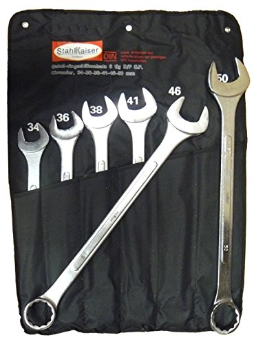 Stahlkaiser LKW Maulringschlüssel Satz 34-36-38-41/46/50 mm Traktor Boot Bus Gabel