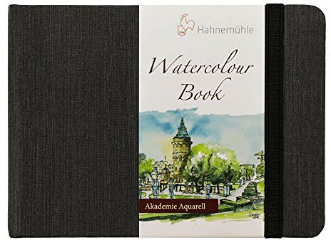 Hahnemühle Aquarellbuch, 200 g/m², feine Körnung, 30 Blatt, naturweiß, DIN A6 Landschaftsformat