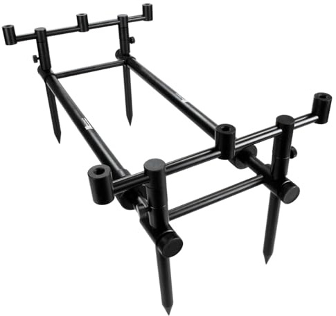 Chunky Black Rod Pod Rutenauflage Alu Matt-Schwarz 4-Bein für 3 Ruten | Stufenlos verstellbar, ultra-kompaktes Transportmaß, ideal für Karpfen & Allround, kompakte Bauweise