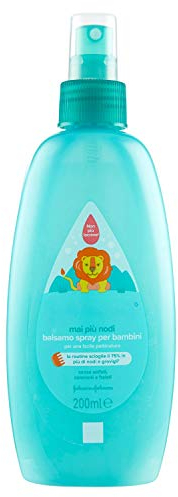 Johnson's Baby Mai Più Nodi Balsamo Spray per Bambini, Balsamo bambini districante, Balsamo capelli bambini con formula Non Più Lacrime, Leave in conditioner anche per capelli lunghi o ricci, 200 ml