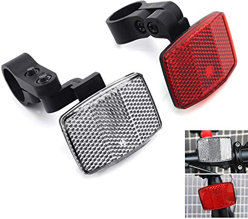MFC PRO Bike Front&Rear Reflectors Kit for Handlebar and Seatpost (Red+White) (Kit 2, W:Φ30.4~31.8 / R:30.4~31.8)