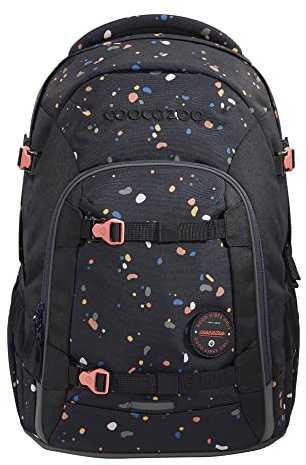 coocazoo Schulrucksack Joker „Sprinkled Candy“, schwarz-rosa, ergonomischer & anpassbarer Tornister, höhen- & größenverstellbar, mit Brustgurt & Hüftgurt, ab der 3. Klasse
