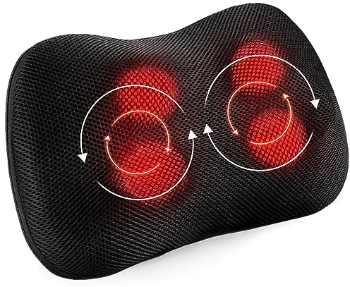 Shiatsu Massagegeräte NackenMassagekissen mit Wärmefunktion & 3D Rotierendes Gewebekneten, Elektrisches Rückenmassagegerät für Nacken, Schulter, Bein, Waden, Taille, Entspannung zu Hause Büro