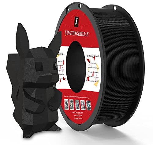 PETG+ 3D Filament 1.75 mm,PETG Plus Drucker Filament,1Spule (2.2lbs) Drucker Filament für 3D Drucken, Dimensional Genauigkeit +/- 0,02 mm, PETG+ Schwarz