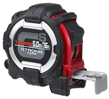 TAJIMA GS-C16/5MBW Maßband mit GS-Lock-Maßband mit starkem Klebebandhaken und kompatiblen Clip, 5 m x 2,5 cm