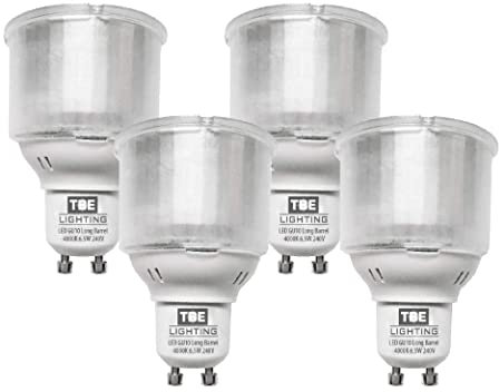 TBE LIGHTING Lot de 4 ampoules LED GU10 6,5 W, culot GU10, blanc froid, 4000 K, 650 lumens, remplace une ampoule CFL 11 W avec boîtier identique