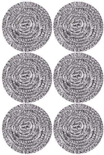 Carrie Joe Stainless Steel Scourer Heavy Duty Scrubber Pads Steel Wool Pack of 6,40g