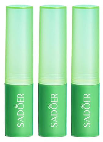 3 Stück Aloe Vera Lippenstift, Aloe Vera Lippenpflegestift Lipgloss langanhaltend nahrhaft Aloe Vera Lip Plumper Set Feuchtigkeitsspendendes Lippenpflege Crystal Jelly Lippenstift