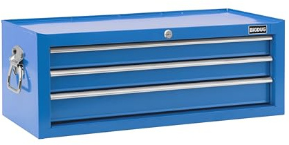 BiGDUG Essentials Tool Chest Mid-Box - 26” 3 Drawer Portable Tool Cabinet - 249H x 672W x 310D mm (Blue)