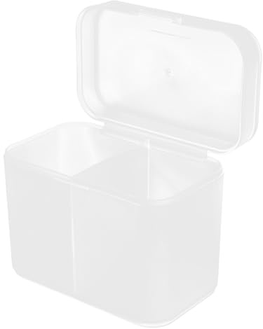 Healvian Porta Dischetti Di Cotone in Resistente Coperchio Dispenser Per Cotton Fioc e Tamponi Organizer Compatto Per Tavolo Da Toeletta e Bagno