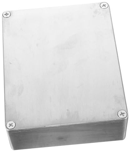 Aluminium Gitarrenpedalkoffer Silber, Effektpedale | Aluminiumgehäuse, Schlichtes Design, für Zuhause und Live Auftritte, Stabile Klangqualität